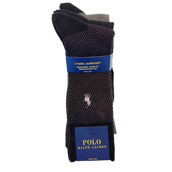 Polo Ralph Lauren Black Dress Socks Size 10 - 13 - Picture 1 of 4